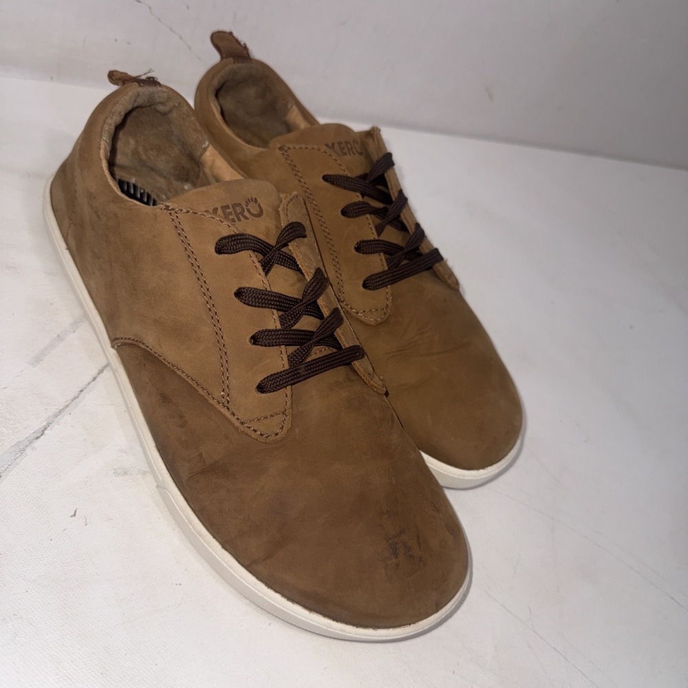Xero Shoes Glenn Barefoot Dress Shoes Brown Leather Low Top Oxford Men's 10.5